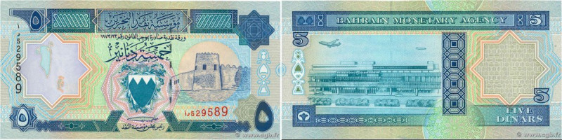 Country : BAHRAIN 
Face Value : 5 Dinars 
Date : (1993) 
Period/Province/Bank : ...
