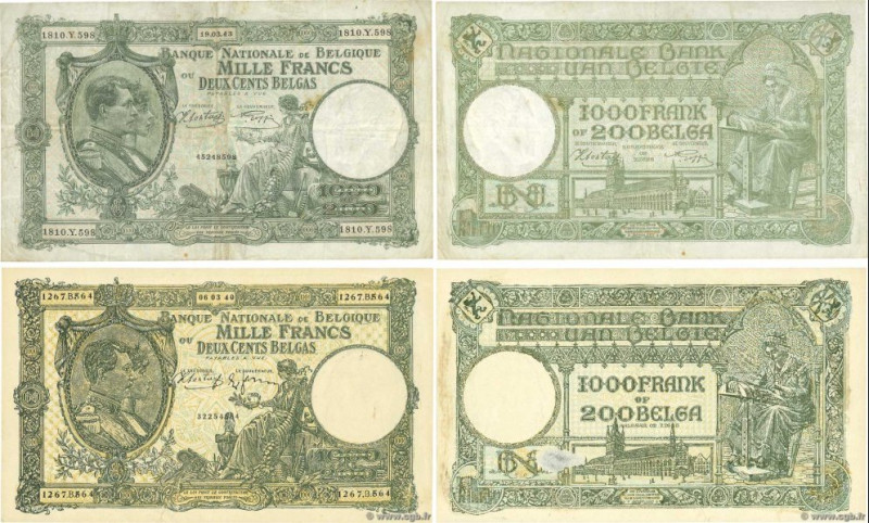 Country : BELGIUM 
Face Value : 1000 Francs - 200 Belgas Faux 
Date : 1940-1943 ...