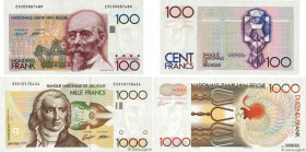 Country : BELGIUM 
Face Value : 100 et 1000 Francs Lot 
Date : (1980-1996) 
Period/Province/Bank : Banque Nationale de Belgique 
Catalogue reference :...