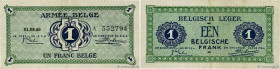 Country : BELGIUM 
Face Value : 1 Franc 
Date : 01 août 1946 
Period/Province/Bank : Armée Belge 
Catalogue reference : P.M1a 
Alphabet - signatures -...