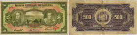 Country : BOLIVIA 
Face Value : 500 Bolivianos 
Date : 20 juillet 1928 
Period/Province/Bank : Banco Central de Bolivia 
Catalogue reference : P.126b ...