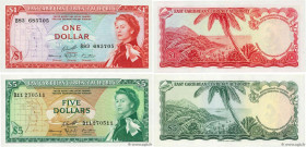 Country : CARIBBEAN  
Face Value : 1 et 5 Dollars Lot 
Date : (1965) 
Period/Province/Bank : East Caribbean Currency Authority 
Catalogue reference : ...