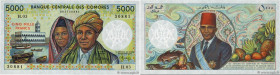 Country : COMOROS 
Face Value : 5000 Francs 
Date : (1986) 
Period/Province/Bank : Banque Centrale des Comores 
Catalogue reference : P.12a 
Additiona...