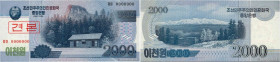 Country : NORTH KOREA 
Face Value : 2000 Won Spécimen 
Date : 2008 (2009) 
Period/Province/Bank : Socialist Visitor Issue 
Catalogue reference : P.65s...