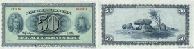 Country : DENMARK 
Face Value : 50 Kroner 
Date : 1966 
Period/Province/Bank : Danmarks Nationalbank 
Catalogue reference : P.45 
Alphabet - signature...