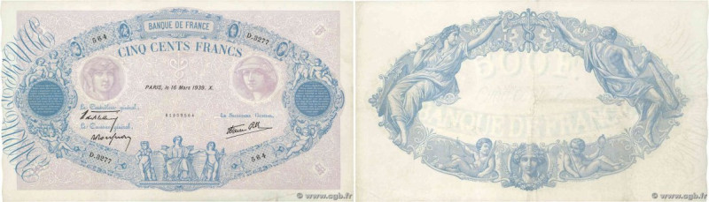 Country : FRANCE 
Face Value : 500 Francs BLEU ET ROSE modifié 
Date : 16 mars 1...