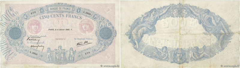 Country : FRANCE 
Face Value : 500 Francs BLEU ET ROSE modifié 
Date : 04 janvie...