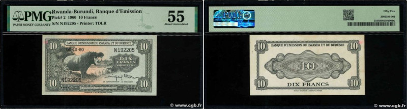 Country : RWANDA BURUNDI 
Face Value : 10 Francs 
Date : 05 octobre 1960 
Period...