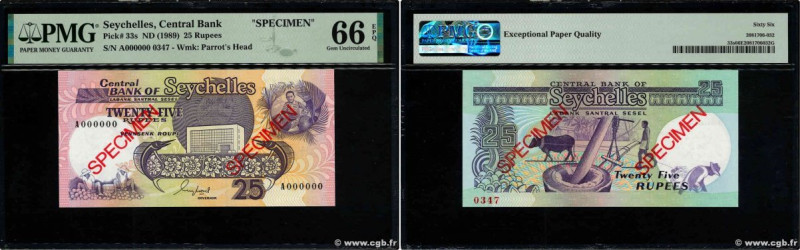 Country : SEYCHELLES 
Face Value : 25 Rupees Spécimen 
Date : (1989) 
Period/Pro...