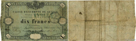 Country : SWITZERLAND 
Face Value : 10 Francs Annulé 
Date : 02 août 1856 
Period/Province/Bank : Caisse d'Escompte de Genève 
Catalogue reference : P...