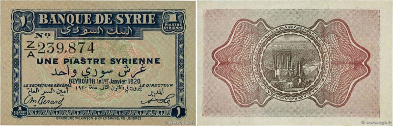 Country : SYRIA 
Face Value : 1 Piastre 
Date : 01 janvier 1920 
Period/Province...