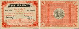 Country : TUNISIA 
Face Value : 1 Franc 
Date : 27 avril 1918 
Period/Province/Bank : Régence de Tunis 
Catalogue reference : P.36e 
Additional refere...