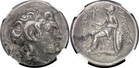 Ancient Greece Kingdom of Thrace AR Tetradrachm Lysimachus 305 - 281 BC NGC Ch XF

Silver 16.88 g.; This Tetradrachm is a truly remarkable and histo...