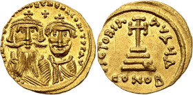 Byzantium AV Solidus 610 - 641 AD

MIB# 29, Sear# 749, N# 93237; Gold 4.45 g, 20 mm.; Heraclius and Heraclius Constantine; Obv: dd NN hERACLIUS ET H...