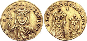 Byzantium Theophilos AV Solidus 831 - 840 AD

Sear# 1653, N# 292247; Gold 4.08 g.; Theophilos (829-842 AD), with Constantine and Michael II; Constan...
