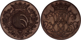 Austrian States Kinsky 1/2 Taler 1741 (ND) Pattern

KM# Pn1, N# 95167; Copper 10.99 g, 31 mm; Leopold Ferdinand; UNC with a wonderful toning