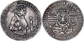 Austrian States Tyrol Guldiner 1490 - 1519 (ND) RR

Dav. 8005; Egg 8; M./T. vgl. 70 (dort als Goldabschlag); Voglh. 11.; Silver; Guldiner o. J, Hall...