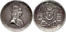 Austrian States Tyrol 2 Schauguldiner / Doppelter 1519 PCGS XF

Egg# 4; Silver 56.82 g; Maximilian I; Hall Mint; Obv: Crowned bust of Maximilian fac...