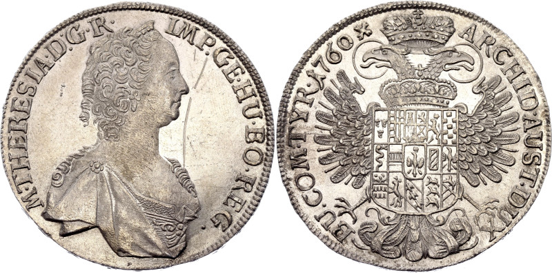Austria Taler 1760

KM# 1742, Dav. 1120, N# 39154; Silver, Prooflike; Maria Th...