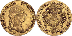 Austria Dukat 1789 G

KM# 1873, N# 33435; Gold (.986) 3.49 g.; Joseph II; Gunzburg Mint; AUNC