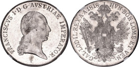 Austria Taler 1818 V NGC MS63

KM# 2162, Dav ECT# 7, Adamo# C42, N# 15154; Silver; Franz I; Venice Mint; UNC with mint luster