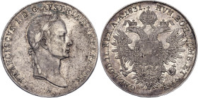 Austria Taler 1831 A

KM# 2164, N# 33673; Silver; Franz I; Vienna Mint; XF+ with a nice patina