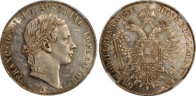 Austria Taler 1855 A NGC MS62

KM# 2243.1, N# 33411; Silver; Franz Joseph I; Vienna Mint