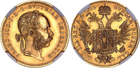 Austria Dukat 1895 NGC MS64

KM# 2267, Schön# 1, N# 26247; Gold (.986) 3.49 g, 20 mm; Franz Joseph I; Vienna Mint; UNC with full mint luster