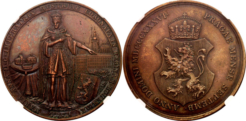 Austria Bronze Medal "Coronation of Maria Anna as Queen of Bohemia, Prague" 1836...