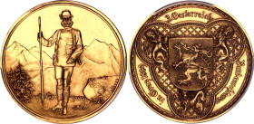 Austria 4 Dukat 1889 Gold Medal "Shooting Festival in Graz" PCGS SP62

Hauser# 5156; Gold 36 mm,13.86 g.; Franz Joseph I; By Heinrich Jauner. Obv. E...
