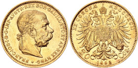 Austria 20 Corona 1892 MDCCCXCII

KM# 2806, N# 14747; Gold (.900) 6.75 g.; Franz Joseph I; Vienna Mint; AUNC; Mint luster remains