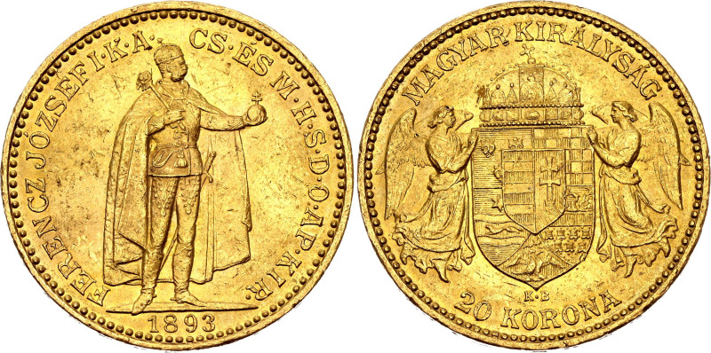 Hungary 20 Korona 1893 KB

KM# 486, N# 33163; Gold (.900) 6.78 g.; Franz Josep...