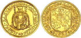 Czechoslovakia 1 Dukat 1923

KM# 8, Fr# 2, N# 19852; Gold (.986) 3.49 g.; St. Wenceslaus; Kremnitz Mint; Mintage 61861 pcs.; UNC with mint luster