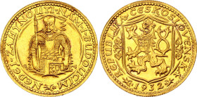 Czechoslovakia 1 Dukat 1932

KM# 8, Fr# 2, N# 19852; Gold (.986) 3.49 g; Mintage: 26 217 pcs.; UNC with mint luster & minor hairlines