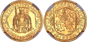 Czechoslovakia 1 Dukat 1935 NGC MS65

KM# 8, Fr# 2, N# 19852; Gold (.986) 3.49 g.; Mintage: 13178 pcs.; UNC with full mint luster