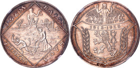Czechoslovakia 5 Dukat 1928 NGC MS66

Müseler 69/4, X# M1, N# 49075; Silver (.987) 20 g; By O. Spaniel; Obv: Jsem Ražen z Českého Kovu. St. Procopiu...