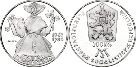 Czechoslovakia 500 Korun 1988 NGC PF69 Ultra Cameo Top Pop

KM# 134, N# 20204; Silver, Proof; 125th Anniversary - Matica Slovenska Institute; Mintag...