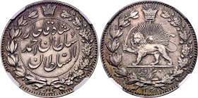 Iran 2000 Dinar 1912 AH 1330 NGC MS64

KM# 1041, N# 63661; Silver; Ahmad Qājār; With mint luster & beautiful patina