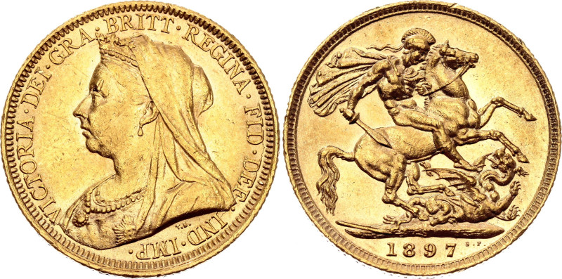 Australia Sovereign 1897 S Die Crack Error

KM# 13, N# 17317; Gold (.900) 7.98...