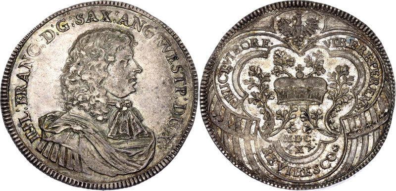 German States Lauenburg Reichstaler 1670

Dav. 7353; Dorfmann 99.; Silver; Jul...