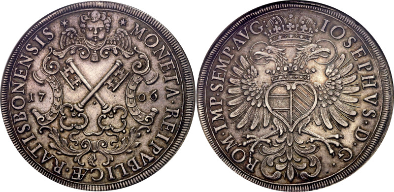 German States Regensburg Reichsstadt Taler 1706 NGC MS62

Dav# 2608, Beckenbau...