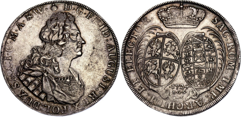 German States Saxony-Albertine 1 Taler 1724 IGS

KM# 776, KahntAu# 108, Schnee...