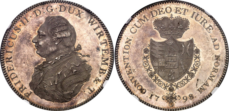 German States Wurttemberg Taler 1798 Proof NGC PF62 CAMEO

Dav# 2875, KM# 464;...