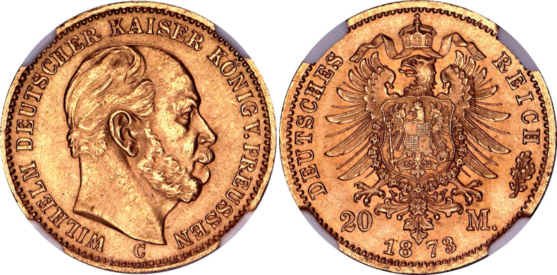 Germany - Empire Prussia 20 Mark 1873 C NGC MS65

KM# 501, J# 243, N# 40399; G...