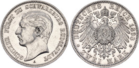 Germany - Empire Schwarzburg-Rudolstadt 2 Mark 1898 A

KM# 186, J# 167, N# 67580; Silver; Günther Victor; Mintage 100000 pcs.; XF+