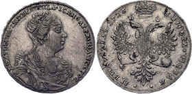 Russia 1 Rouble 1726 Planchet Flaw Error

Bit# 47; Silver 27.90 g.; Moscow type, Portrait to the Right; Two Stars Under the Tail of the Eagle; XF