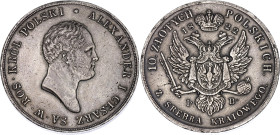 Russia - Poland 10 Zlotych 1822 IB R

Bit# 821 (R), 7 R. by Petrov, 6 R. by Iliyn, Conros# 462/3, Kop# 2716, N# 63675; Silver 30.96 g; An exceptiona...
