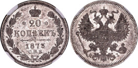 Russia 20 Kopeks 1873 СПБ HI NGC MS63 Ex. Soederman Collection

Bit# 224, Y# 22a.1, N# 6221; Silver; UNC with a nice toning
