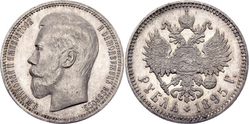 Russia 1 Rouble 1895 АГ

Bit# 38; Silver 19.97 g.; UNC with full mint luster. ...