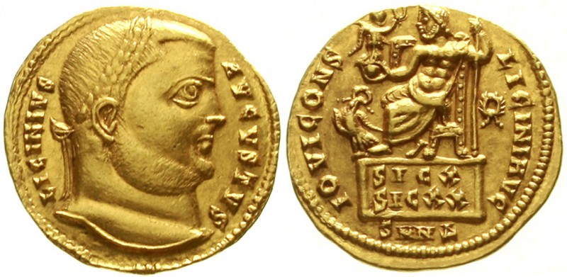 Römische Goldmünzen Kaiserzeit Licinius I. 308-324
Aureus 317, Nicomedia. Auf d...